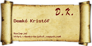 Demkó Kristóf névjegykártya