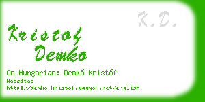 kristof demko business card